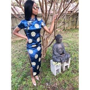 Royal Blue Kimono Dress